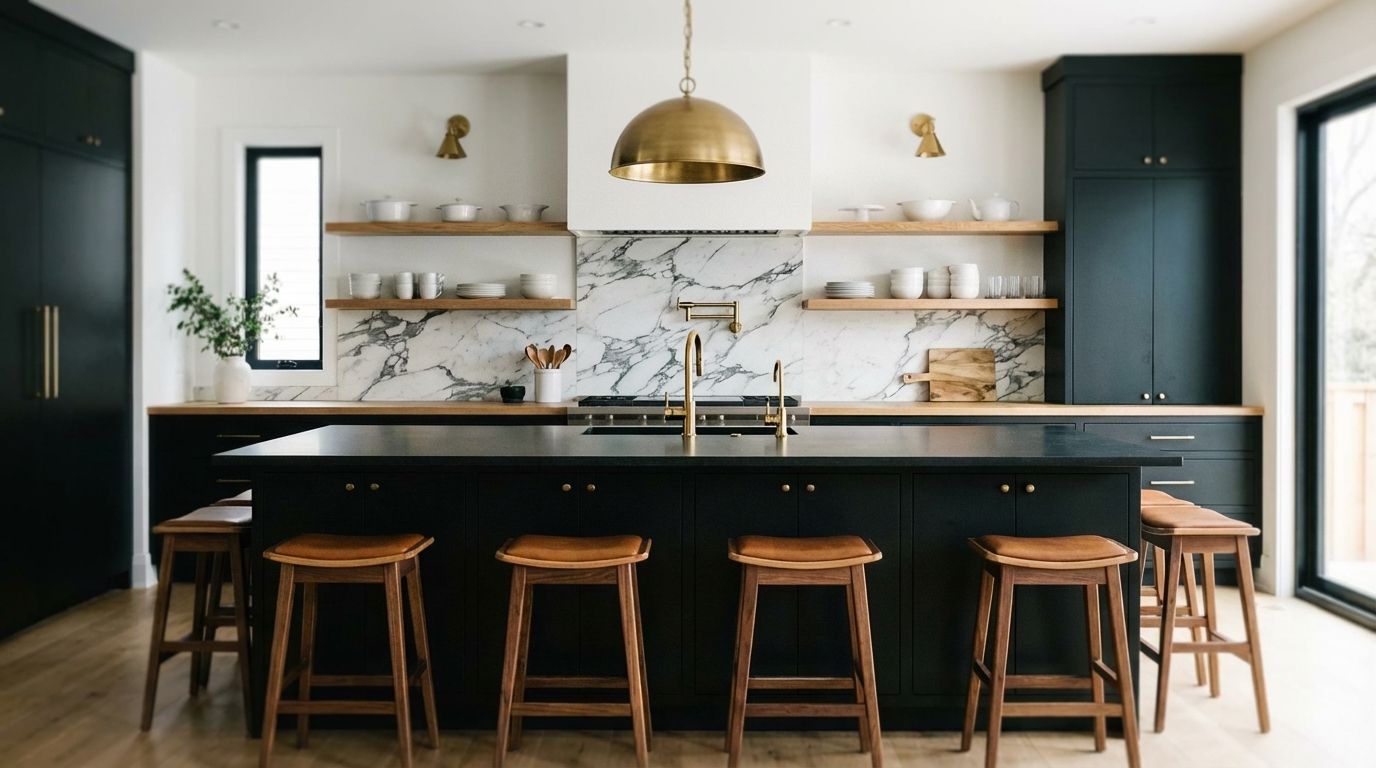 Black & Wood Kitchen Redesign