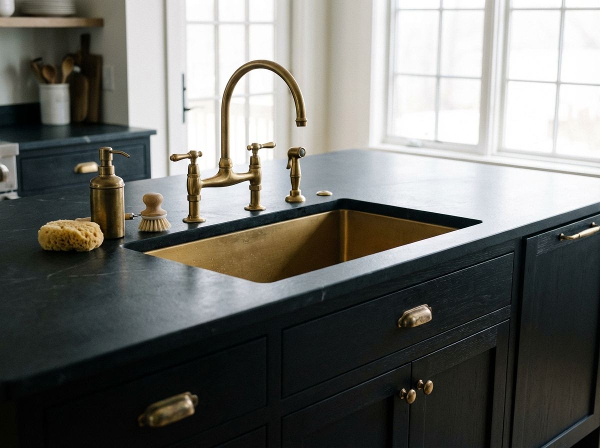Black kitchen backsplash in dramatic veined marble with dark cabinetry
