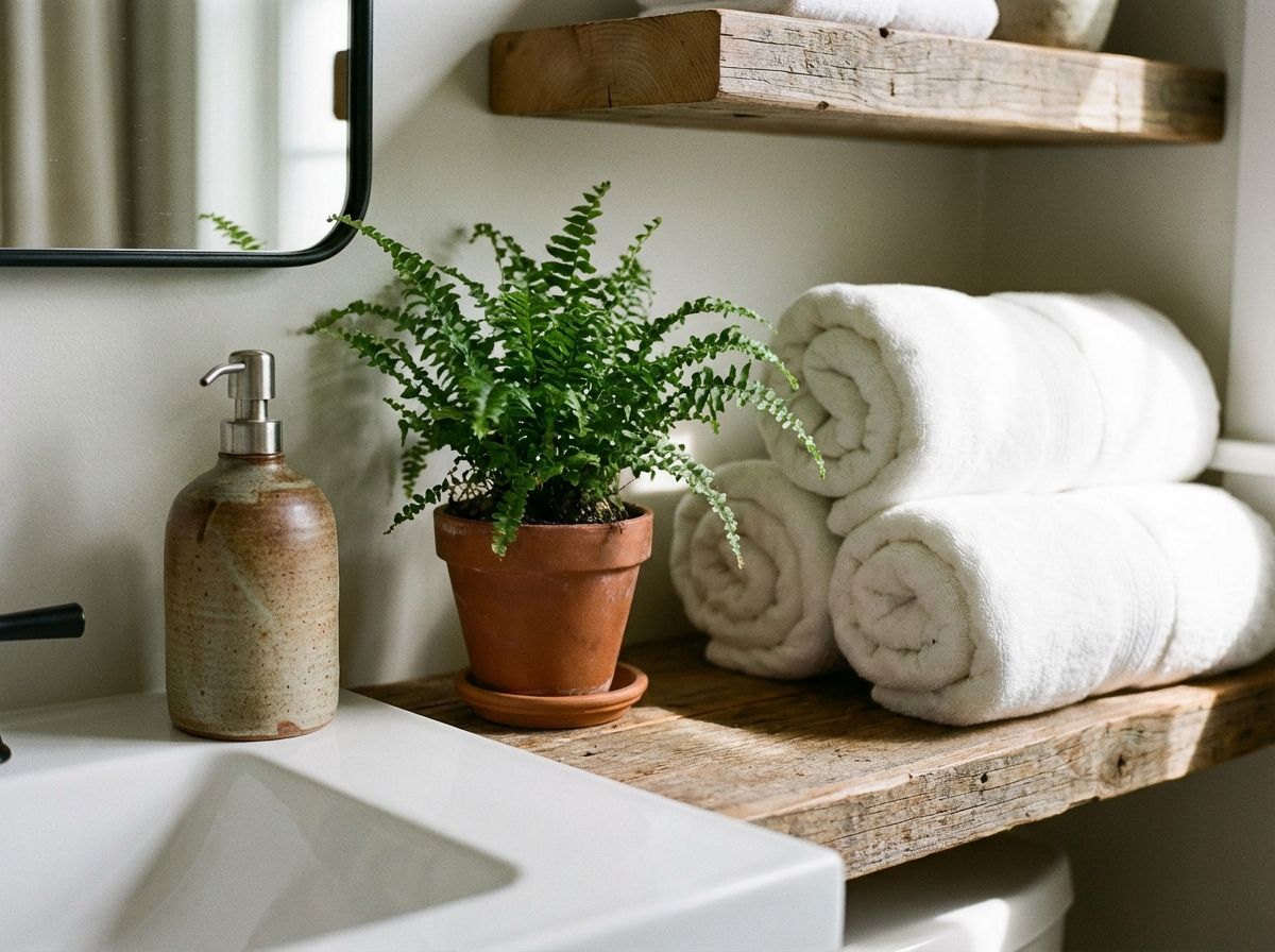 Modern bathroom vanity area with matte black fixtures and sage green accent wall