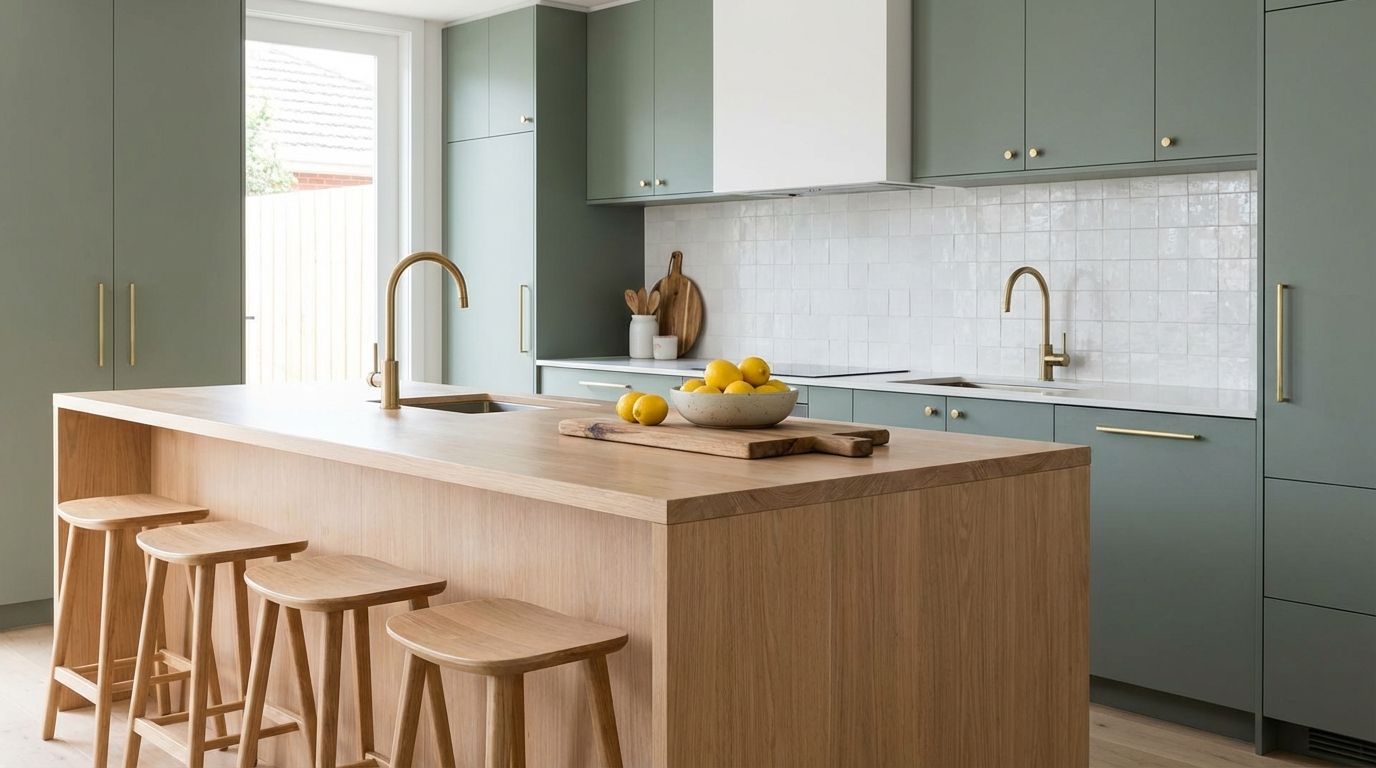 Kitchen redesigned by AI in minimalist style