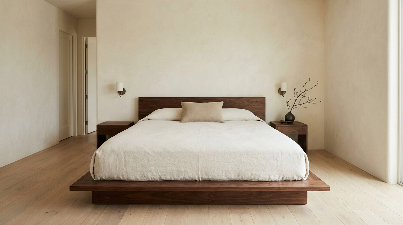 Bedroom transformed into Japandi style with Homeify AI